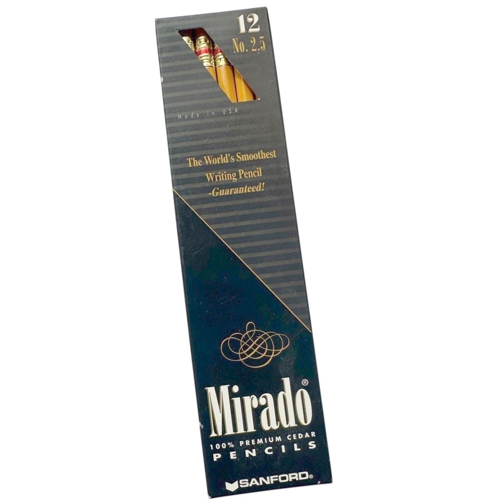 Sanford Mirado No.‎ 2.5 Pencils 12 Pack Yellow Premium Cedar Vintage 1998 USA